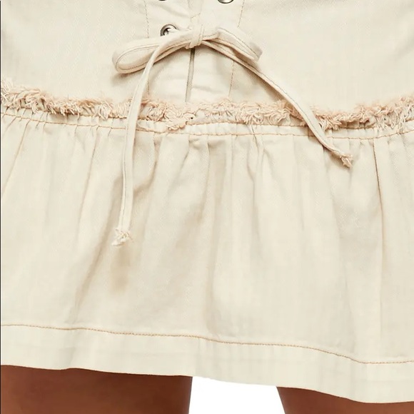 NWT Free People Positano Lace-Up Mini Ruffle Skirt - Picture 8 of 16